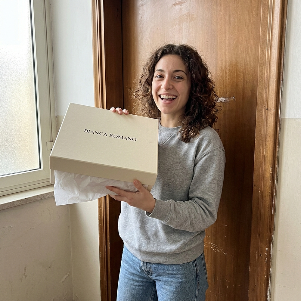 Cliente riceve il pacco Bianca Romano
